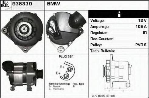 EDR 938330 - Alternator autospares.lv