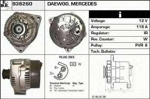 EDR 938260 - Alternator autospares.lv