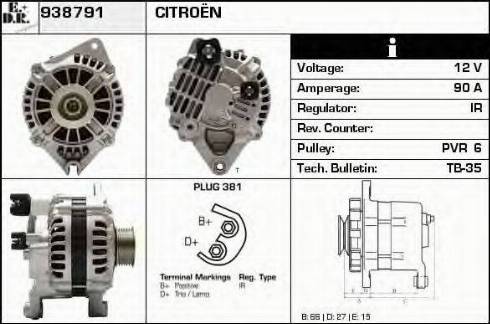 EDR 938791 - Alternator autospares.lv