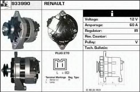 EDR 933990 - Alternator autospares.lv