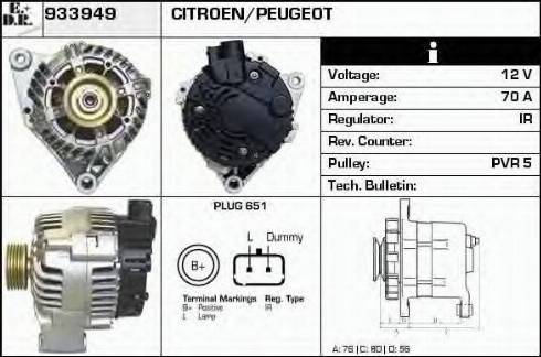 EDR 933949 - Alternator autospares.lv