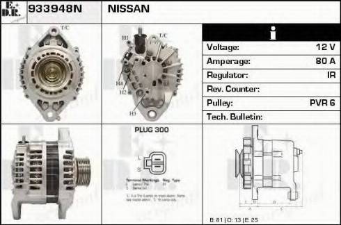 EDR 933948N - Alternator autospares.lv