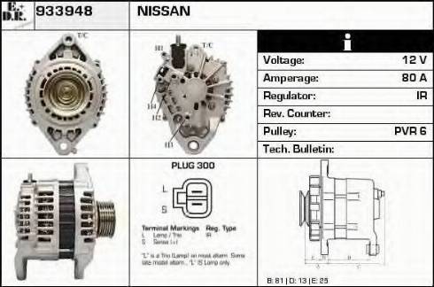 EDR 933948 - Alternator autospares.lv