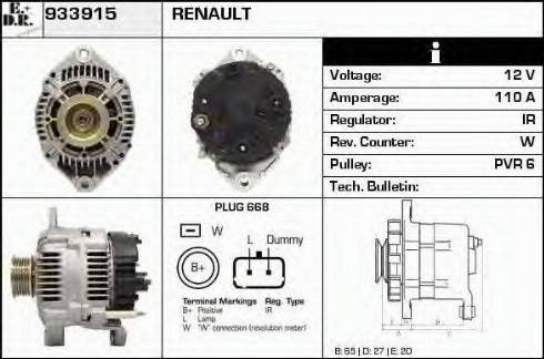 EDR 933915 - Alternator autospares.lv