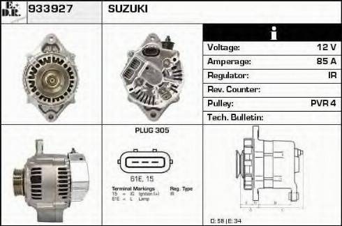 EDR 933927 - Alternator autospares.lv