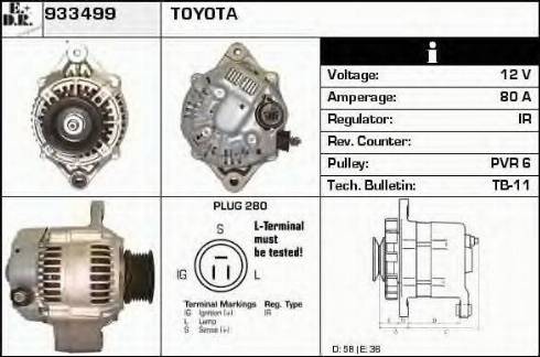 EDR 933499 - Alternator autospares.lv