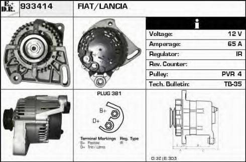 EDR 933414 - Alternator autospares.lv