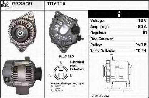 EDR 933509 - Alternator autospares.lv