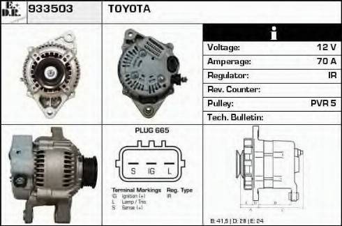 EDR 933503 - Alternator autospares.lv