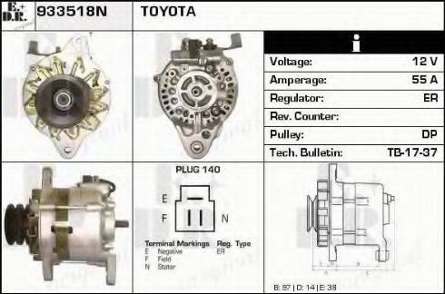 EDR 933518N - Alternator autospares.lv