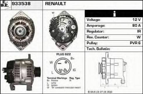 EDR 933538 - Alternator autospares.lv