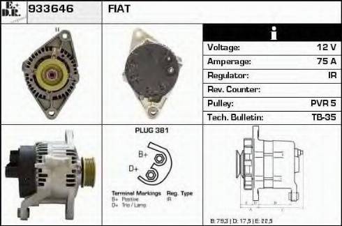 EDR 933646 - Alternator autospares.lv