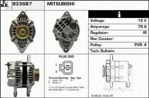 EDR 933687 - Alternator autospares.lv