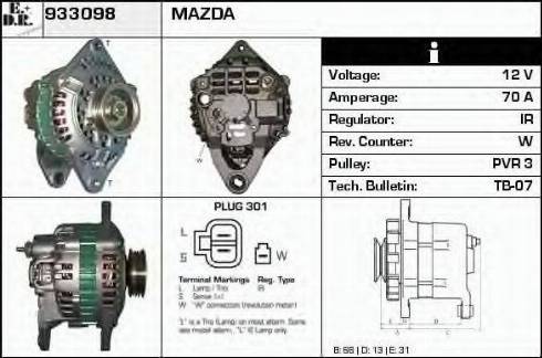 EDR 933098 - Alternator autospares.lv