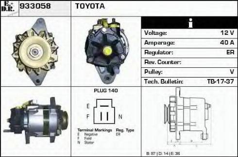 EDR 933058 - Alternator autospares.lv