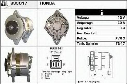 EDR 933017 - Alternator autospares.lv