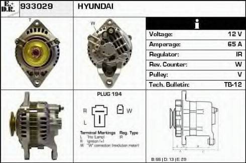 EDR 933029 - Alternator autospares.lv