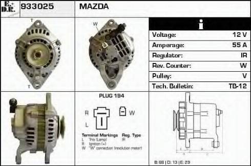 EDR 933025 - Alternator autospares.lv