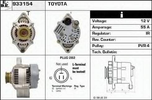 EDR 933154 - Alternator autospares.lv