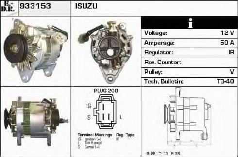 EDR 933153 - Alternator autospares.lv