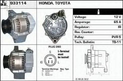 EDR 933114 - Alternator autospares.lv