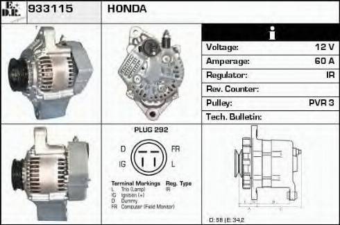 EDR 933115 - Alternator autospares.lv