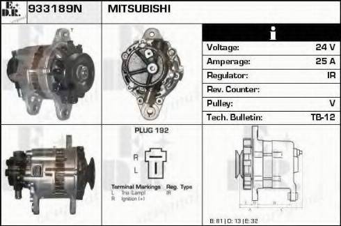 EDR 933189N - Alternator autospares.lv