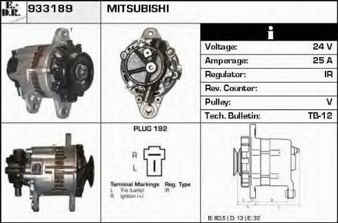 EDR 933189 - Alternator autospares.lv