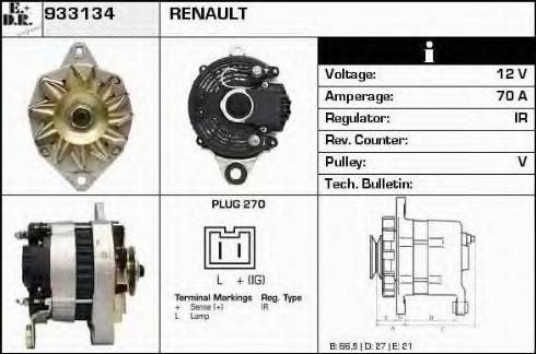 EDR 933134 - Alternator autospares.lv