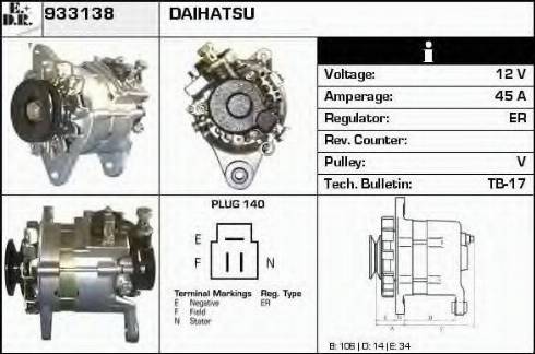 EDR 933138 - Alternator autospares.lv