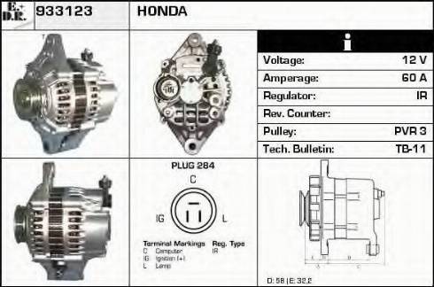 EDR 933123 - Alternator autospares.lv