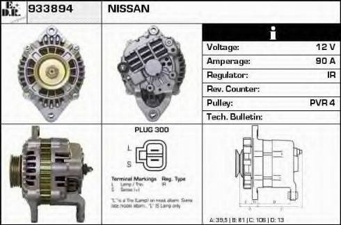 EDR 933894 - Alternator autospares.lv