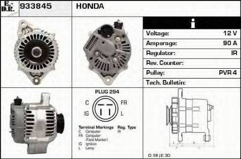 EDR 933845 - Alternator autospares.lv