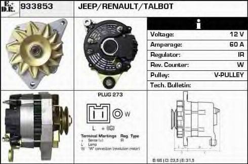 EDR 933853 - Alternator autospares.lv