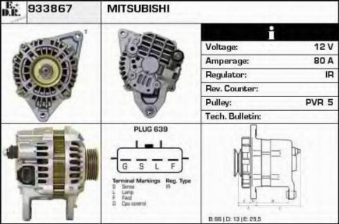 EDR 933867 - Alternator autospares.lv