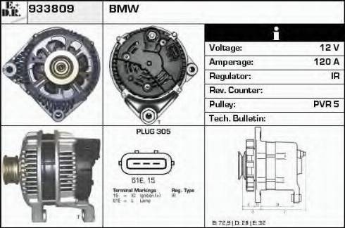 EDR 933809 - Alternator autospares.lv