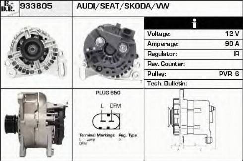 EDR 933805 - Alternator autospares.lv