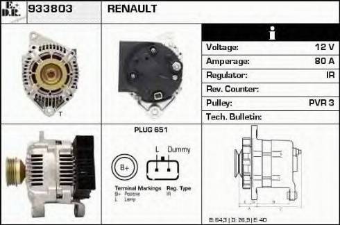EDR 933803 - Alternator autospares.lv