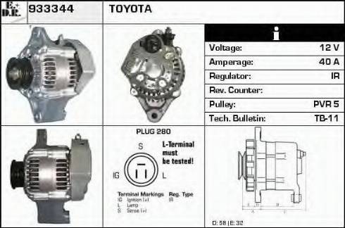 EDR 933344 - Alternator autospares.lv