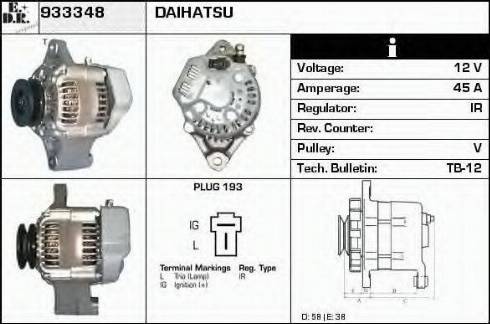 EDR 933348 - Alternator autospares.lv