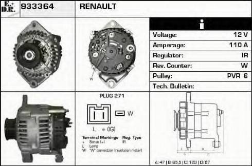 EDR 933364 - Alternator autospares.lv