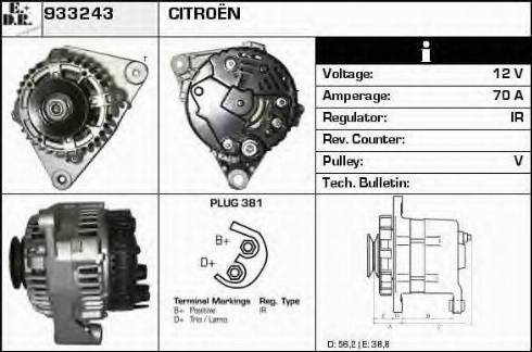 EDR 933243 - Alternator autospares.lv