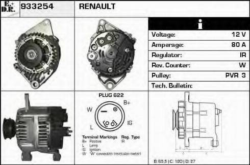 EDR 933254 - Alternator autospares.lv