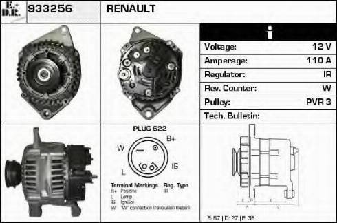 EDR 933256 - Alternator autospares.lv