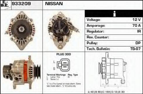 EDR 933209 - Alternator autospares.lv