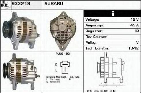 EDR 933218 - Alternator autospares.lv