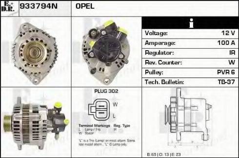 EDR 933794N - Alternator autospares.lv