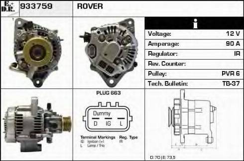 EDR 933759 - Alternator autospares.lv
