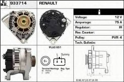 EDR 933714 - Alternator autospares.lv