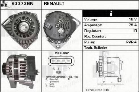 EDR 933736N - Alternator autospares.lv